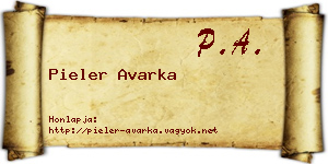 Pieler Avarka névjegykártya